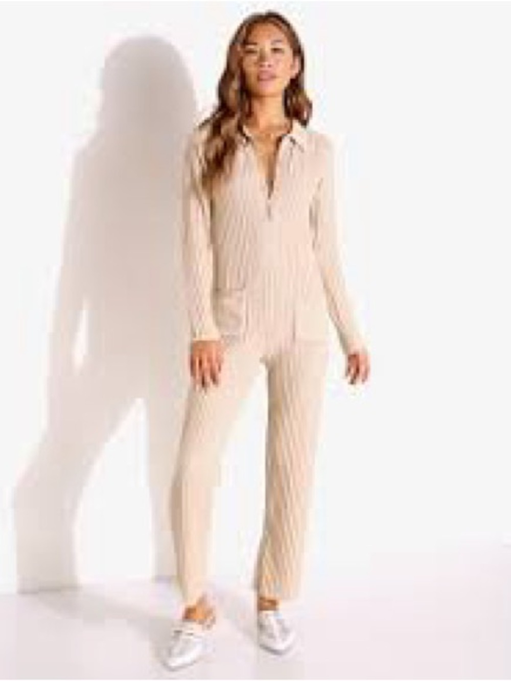 NWT Rue Stiic Phoenix Women’s Ribbed Long-Sleeve Jumpsuit Sz S